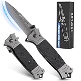 Rolgno Coltello da Caccia con Rompivetro e Clip da Tasca, 3Cr13 da 10 cm in Acciaio Affilato...