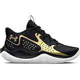 Under Armour Ua Jet '23, Scarpa da Basket Unisex - Adulto, Black Metallic Gold Metallic Gold, 39 EU