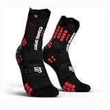 COMPRESSPORT PRO Racing Socks v3.0 Trail, Calzini da Gara Unisex-Adult, Nero/Rosso, 42-44